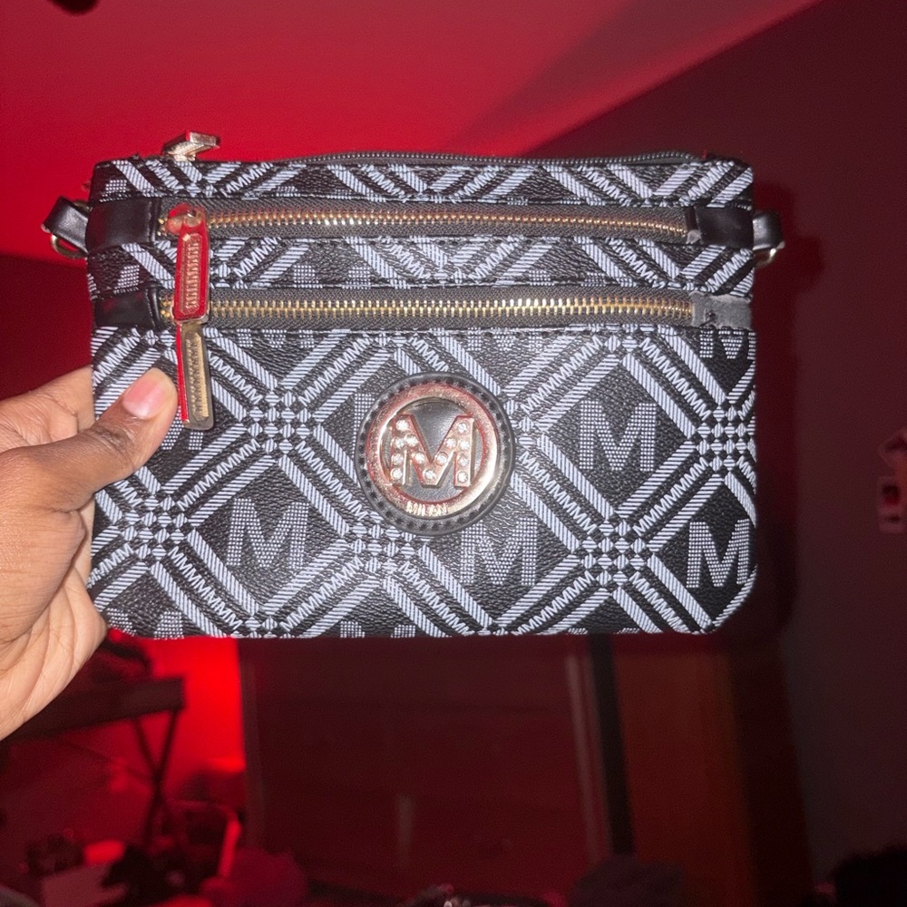 Black and White Crossbody Bag
